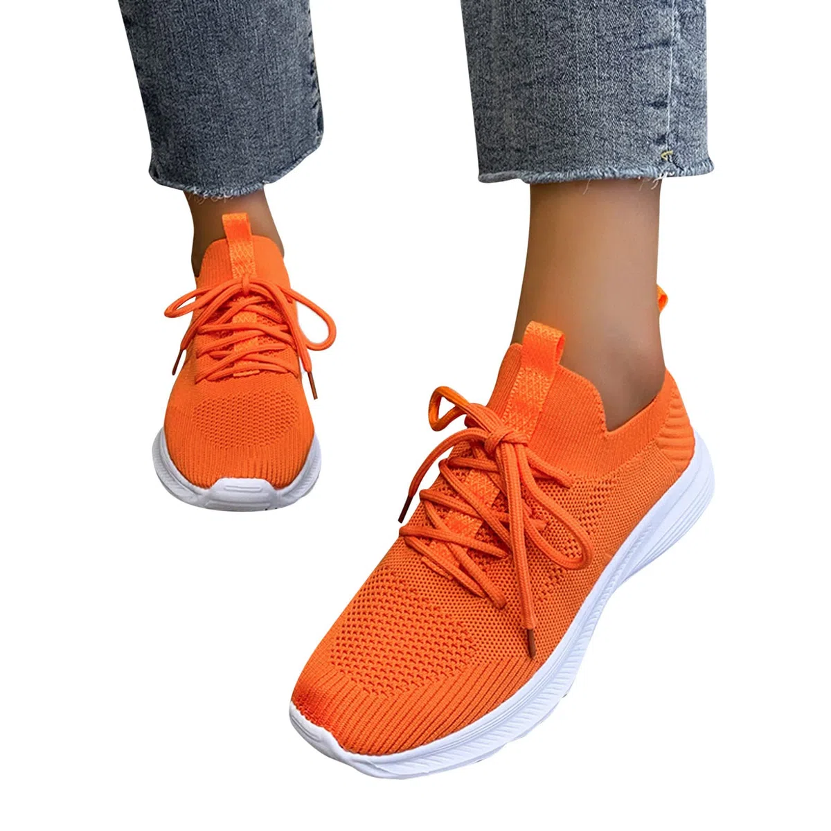 Scarpe da ginnastica da donna, scarpe sportive da donna, per palestra, corsa, traspiranti, alla moda, con lacci, antiscivolo, unisex, con suola spessa, comode
