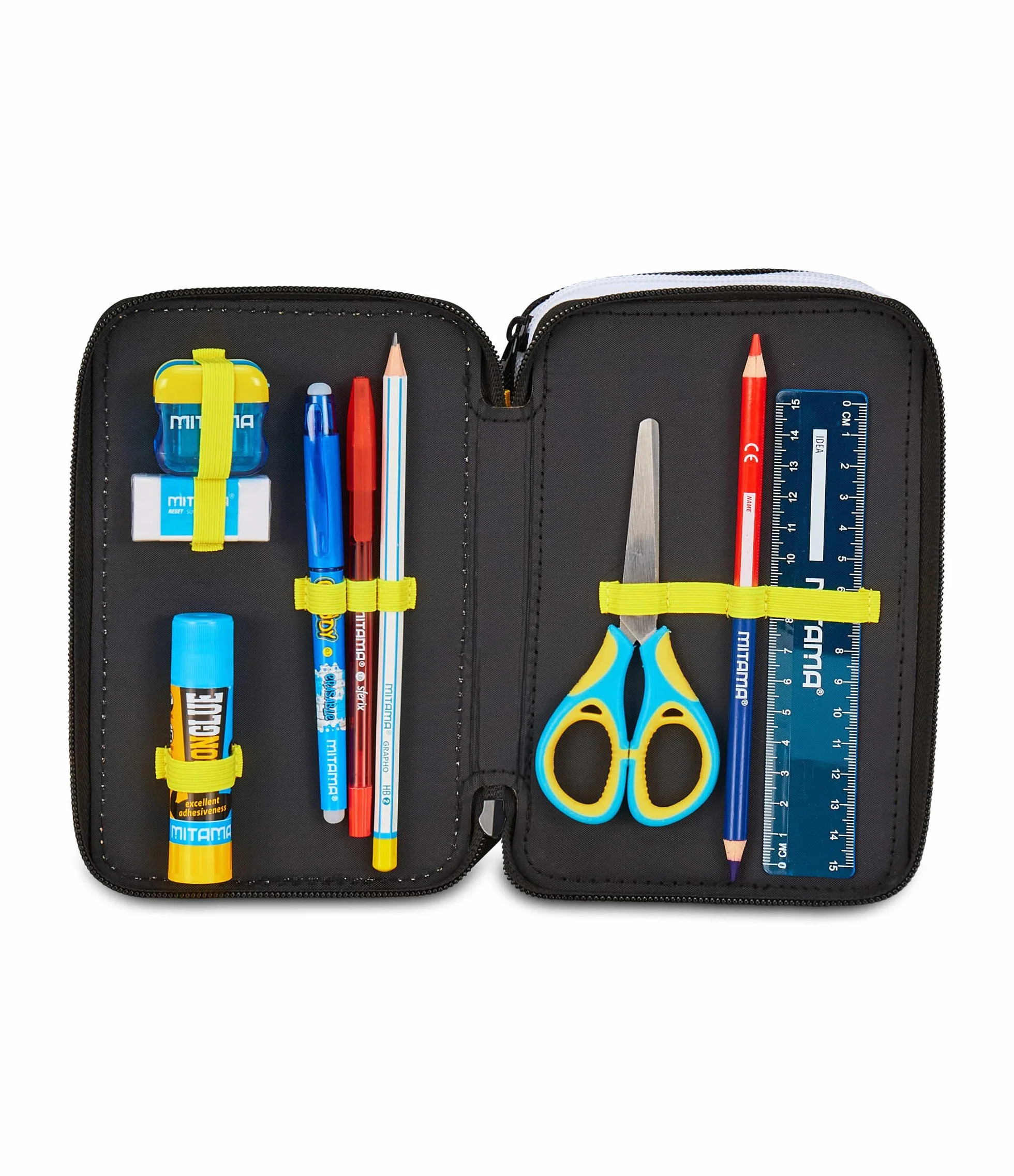Seven Juventus Astuccio Scuola 3 Zip, Nero, Portapenne Triplo Scomparto Completo Di Penne, Matite, Colori, Scuola Elementare, Bambino, Calcio