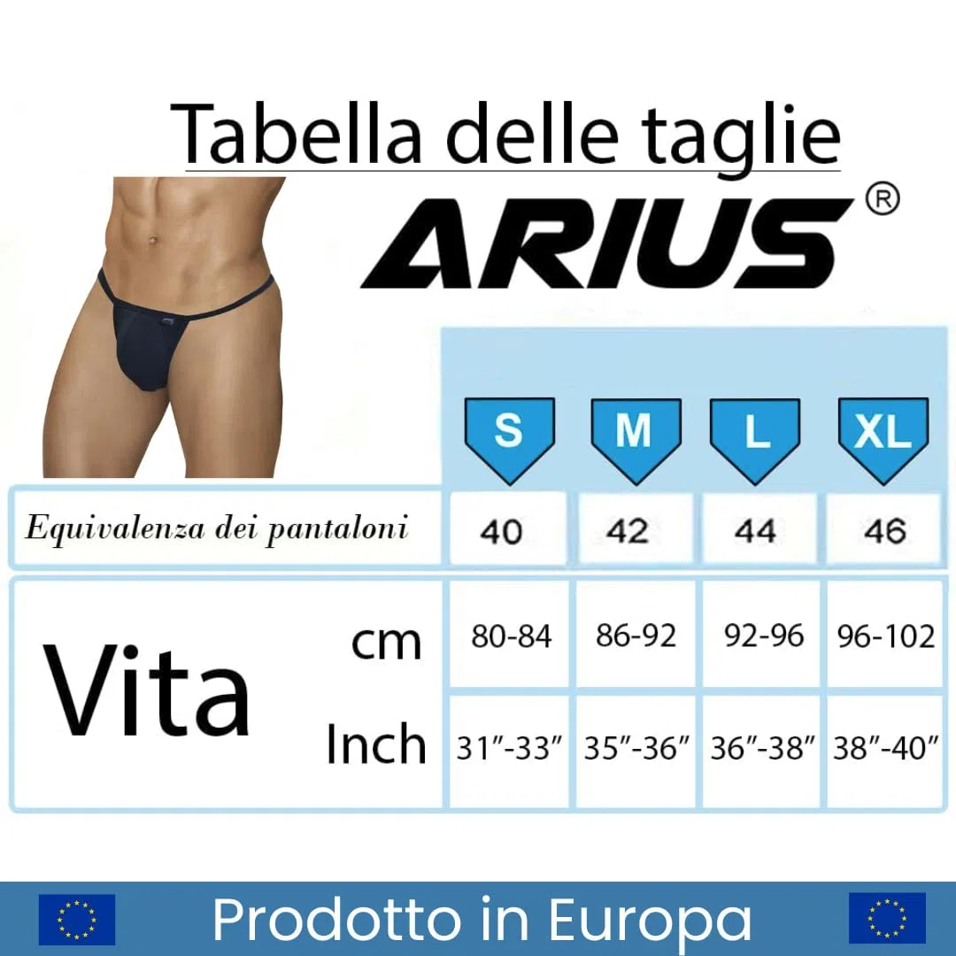 ARIUS Confezione Perizoma Uomo in Cotone Colore Nero - Confezione da 3 Pezzi - Perizoma Uomo - Perizoma Uomo Pack - Perizoma Sexy da Uomo, Nero