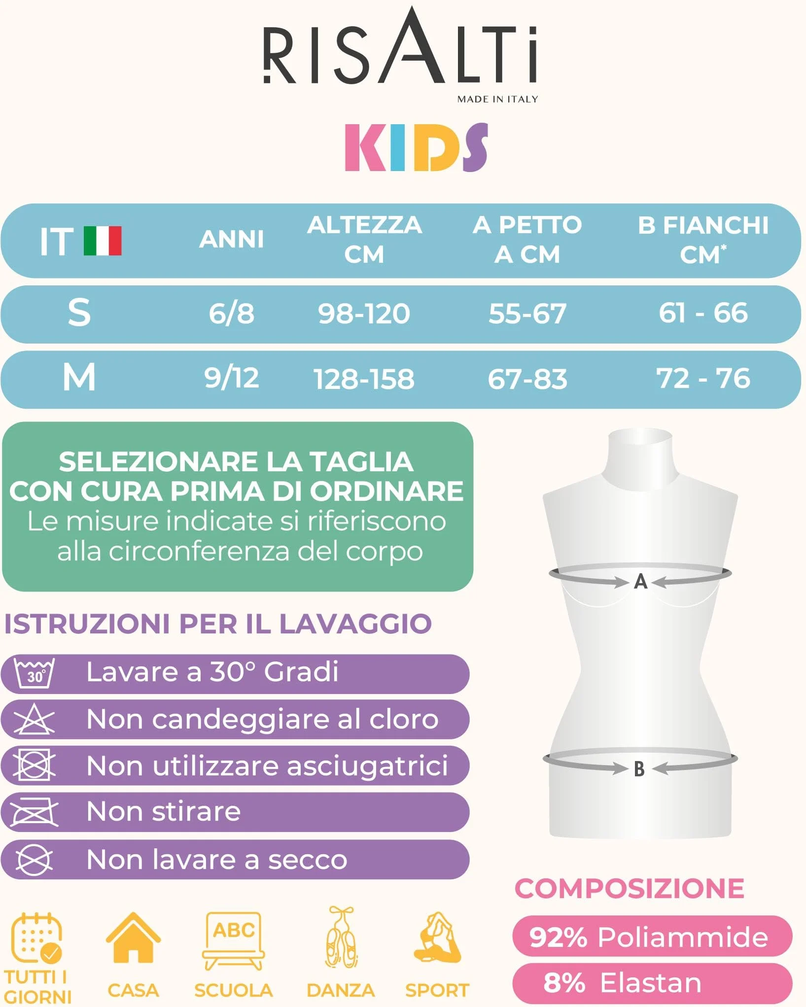 Risalti Canotta Bambina Microfibra Spalla Stretta 3 Pz - Canottiera Bimba Elegante, Caraco Senza Cuciture ed Etichette, Top Intimo più Morbido delle Canottiere Bimba Cotone - Made in Italy