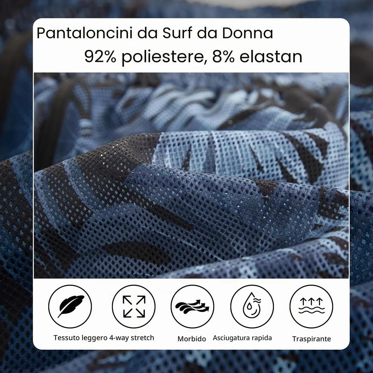 APTRO Costume da bagno da donna, costume da bagno da spiaggia, surf, pantaloncini con pantaloni interni