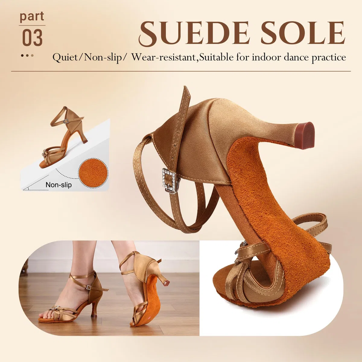 Scarpe da Ballo Latino da Donna Raso Professionale Scarpe da Ballo Sala da Ballo Danza Pratica Scarpe