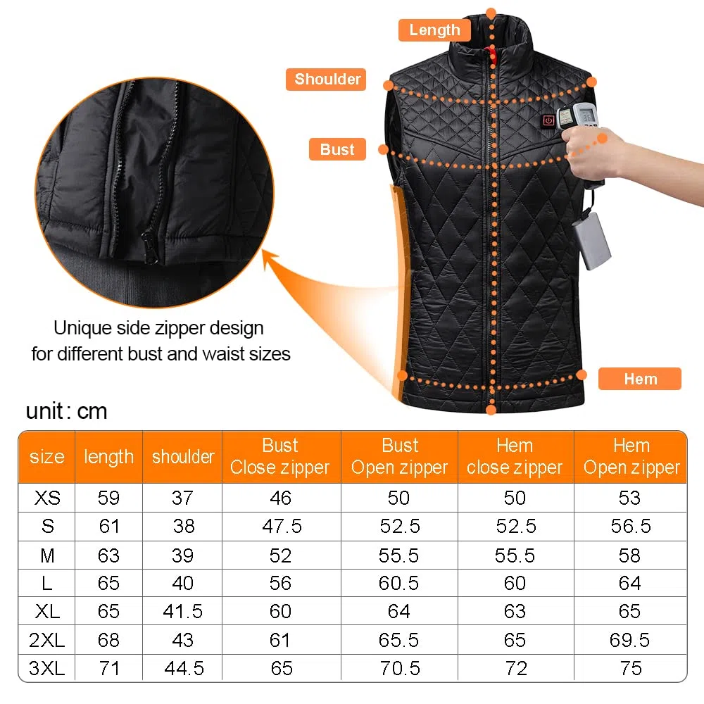 Oneshlee Gilet Riscaldato Donna, Maglia Riscaldata Elettrica, Giacca Riscaldata Usb, Giubbotto Riscaldato Moto, Vestiario Riscaldabile Temperatura Regolabile Lavabile Per Esterno Campeggio Caccia