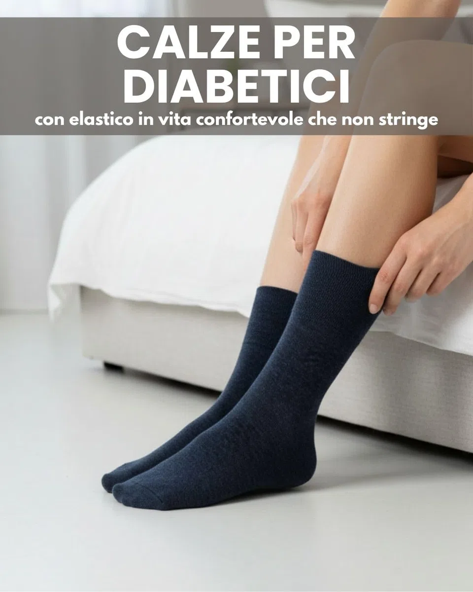 sockenkauf24 6 Paia Calze Diabetici senza Elastico 97% Cotone senza Cucitura Uomo & Donna