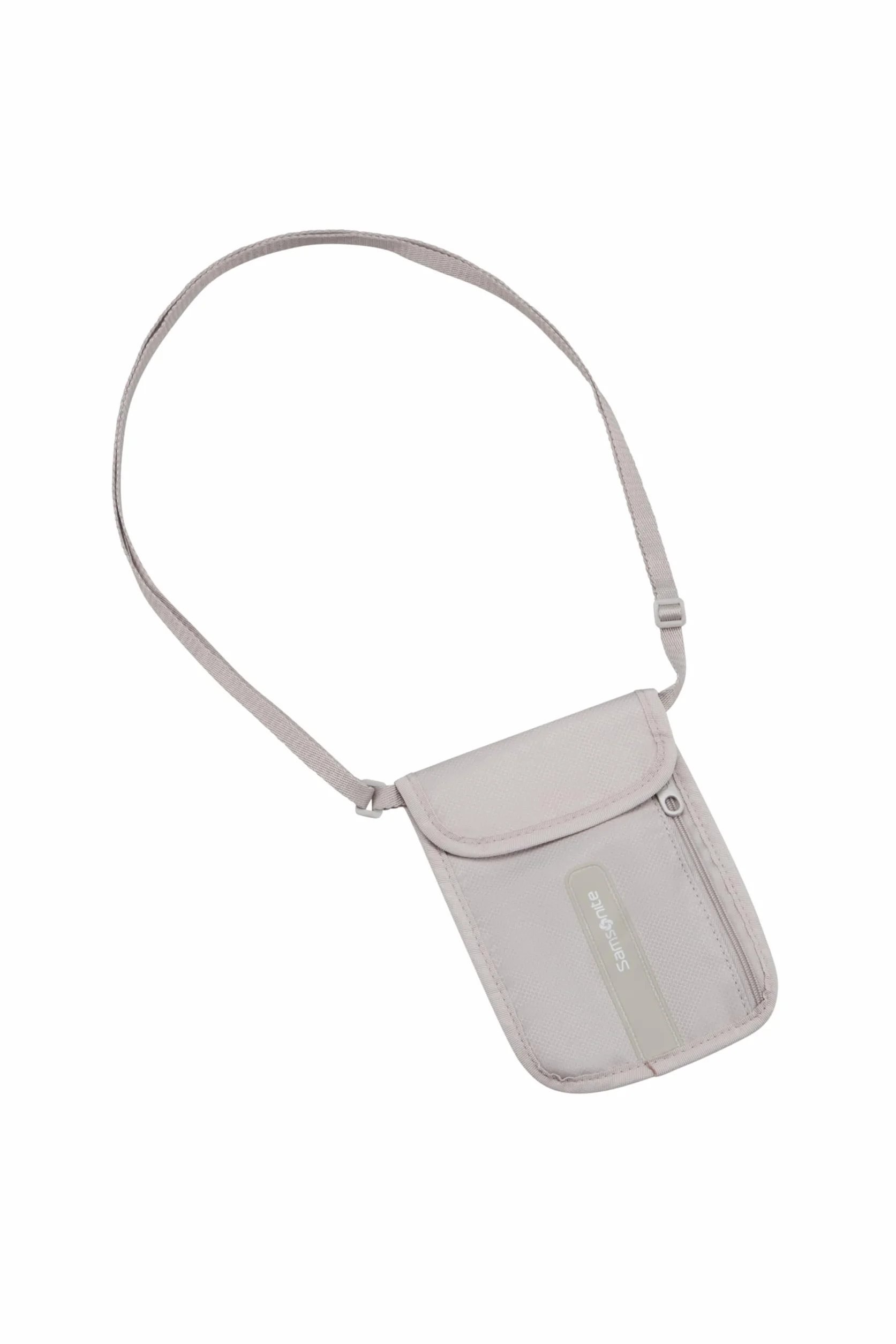 Samsonite TA Revolution, borsello da collo RFID, sicuro e compatto, portatile sotto i vestiti, borsello da collo da viaggio per passaporto, carte di credito e contanti, grigio (Eclipse Grey)