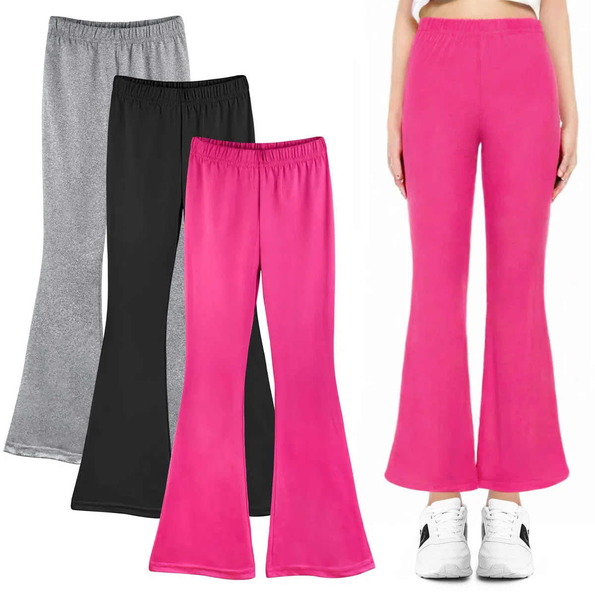 Confezione da 3 pantaloni da ragazza – Leggings eleganti per bambini, per scuola, danza e vita quotidiana, taglie 104-158