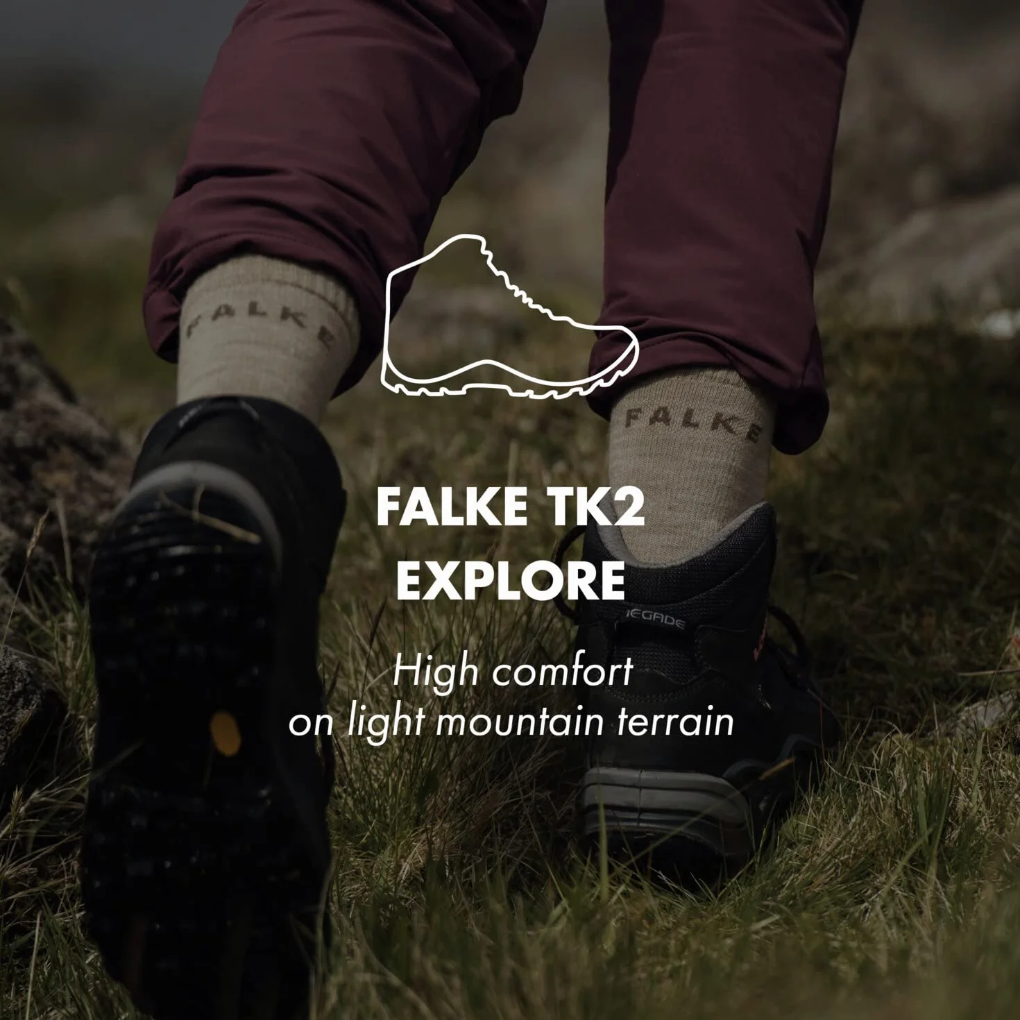 FALKE uomo TK2 calzini da escursionismo traspiranti asciugatura rapida termoregolanti antiodore lana filo funzionale imbottitura media anti-vesciche calde calze da trekking termiche 1 paio