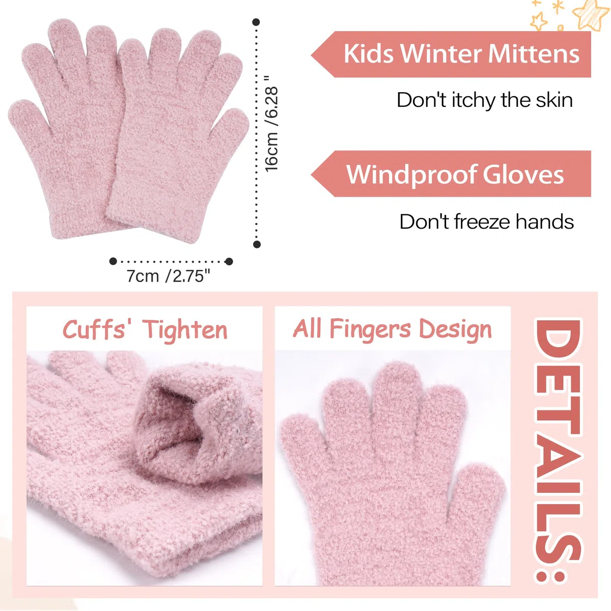 Bequemer Laden Invernale Bambino Sciarpa Guanti Cappello con Pon Pon, Termico Berretto Scaldacollo Manopole per 0-4 Anni Bambini Piccoli 5-8 Anni Bambina Bimbo
