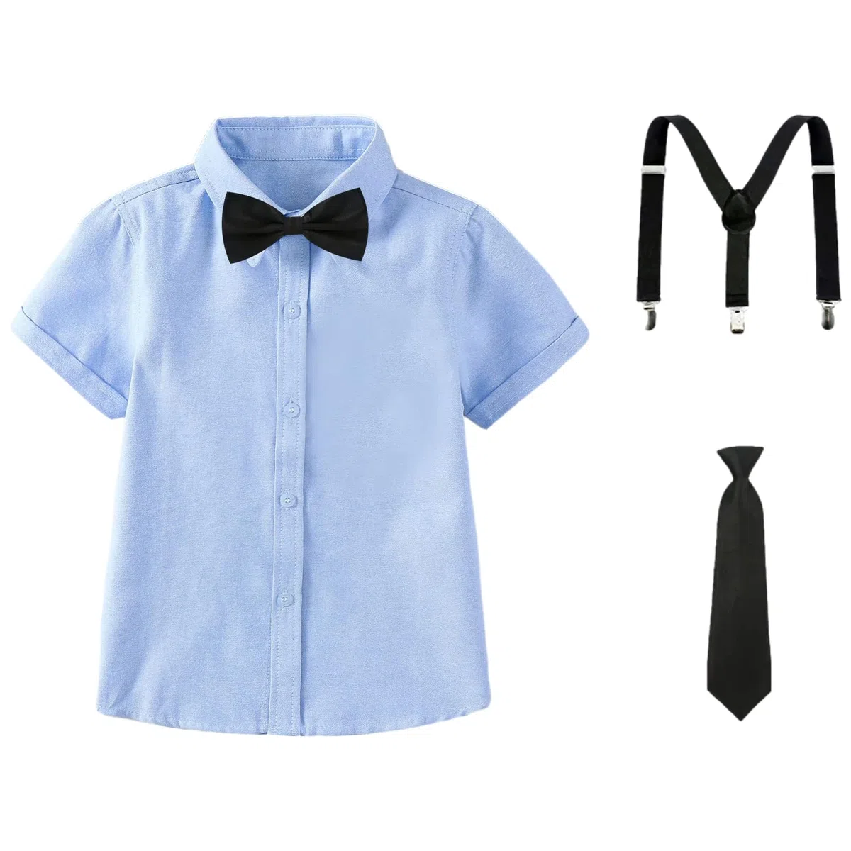 amropi Ragazzi Completini e Coordinati Bambino a Maniche Corte Camicie e Pantaloni e Cravatta per 3-12 Anni