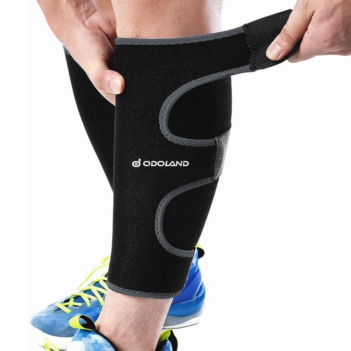 Odoland Coppia di Vitello Compressione Manica - Polpaccio Calzini di Compressione Formato Universale -Alleviare Il Dolore delle Gambe - per Correre - Aumenta la Circolazione di Sangue Nero