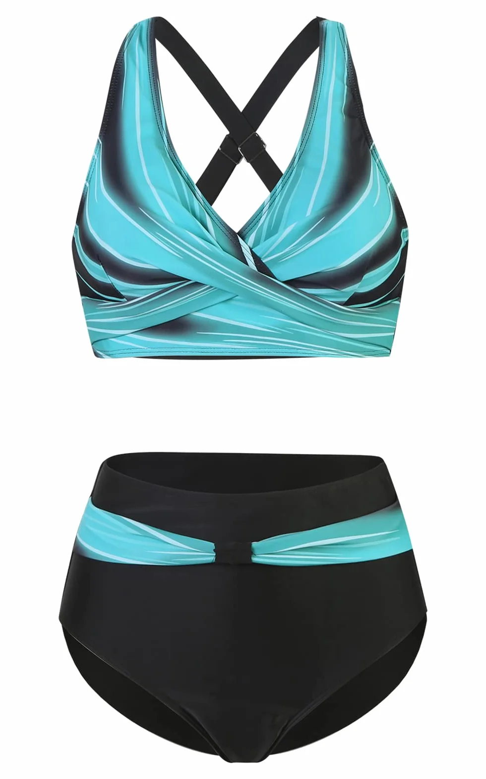 Adigaber Donna Costume da Bagno Push Up Imbottito Reggiseno Bikini Donna Due Pezzi Stampa Floreale Bikini Regolabile Costume da Bagno