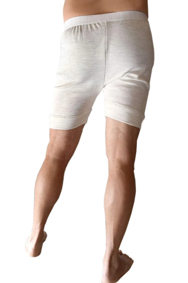 Mutanda a Gamba Corta Uomo in Lana con Bottone Intimo Invernale Funzionali Sottopantaloni Termici