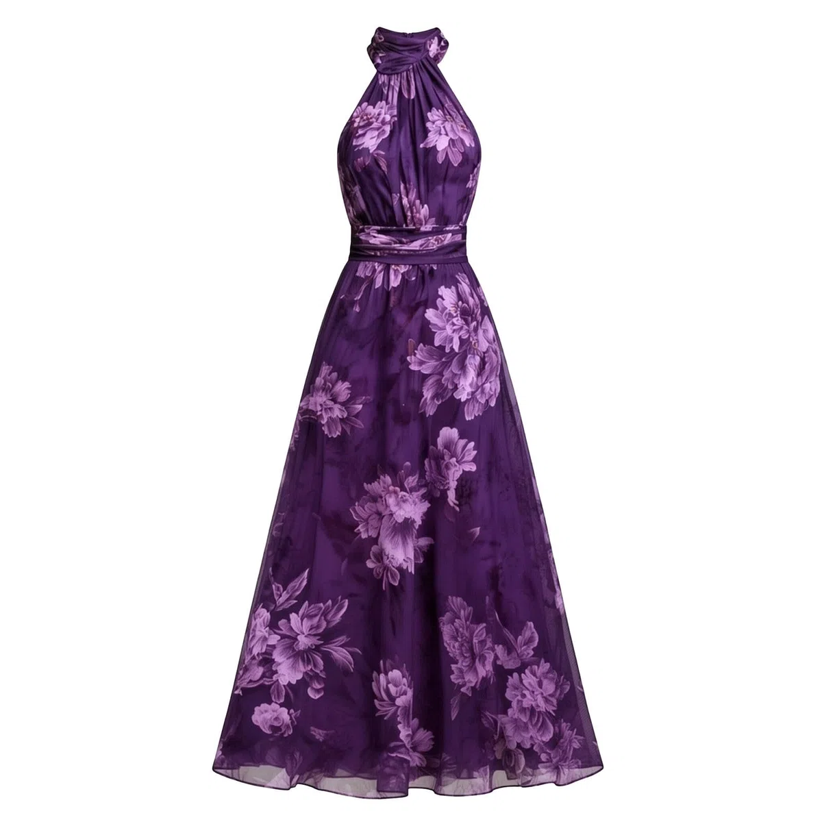 Abito da Sera da Donna - Lungo, Spalle Scoperte, da Cocktail, Motivo Floreale, Linea Ad A, in Tulle, Elegante, per Matrimonio, Maxi Abito da Ballo, Abito da Ballo, Abito da Ballo da Donna