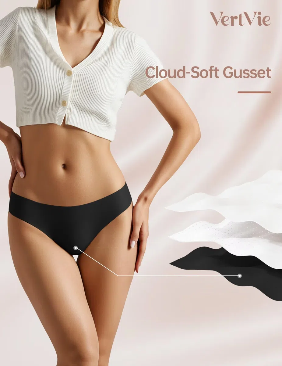 Vertvie Tanga senza cuciture per le donne No Show Thong Panty Liners Invisibile Allenamento Mutandine Sexy Traspirante G-String Biancheria Intima