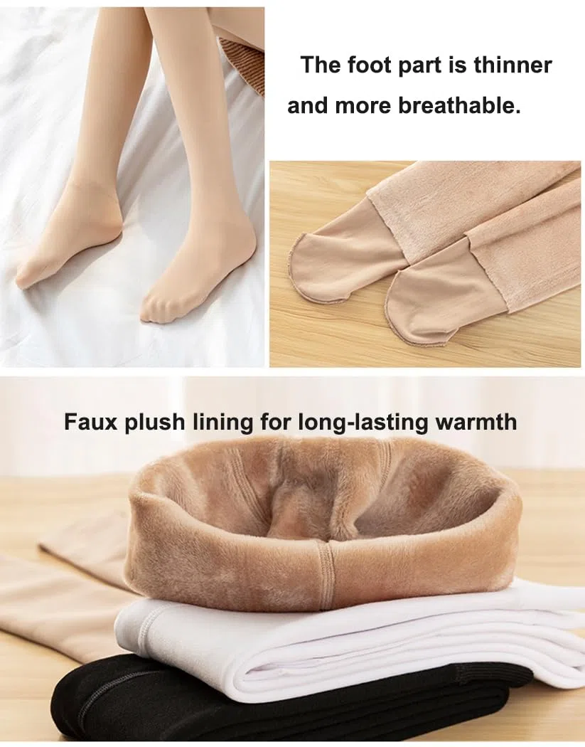 Collant Bambine e Ragazze Termici Calzamaglia Inverno Caldo Leggings Spessi Foderati Pantalone Morbido Elastico Pantyhose