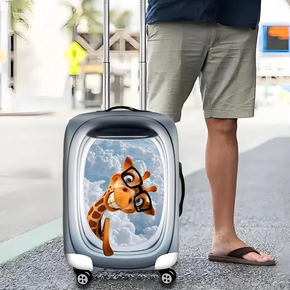 Elastica Proteggi Valigia Suitcase Luggage Cover, DOTBUY 3D Viaggio Proteggi Bagagli Coprire Coperchio di Protezione Antipolvere Lavabile Copertura (Occhiali giraffa,XL (30-32 pollici))
