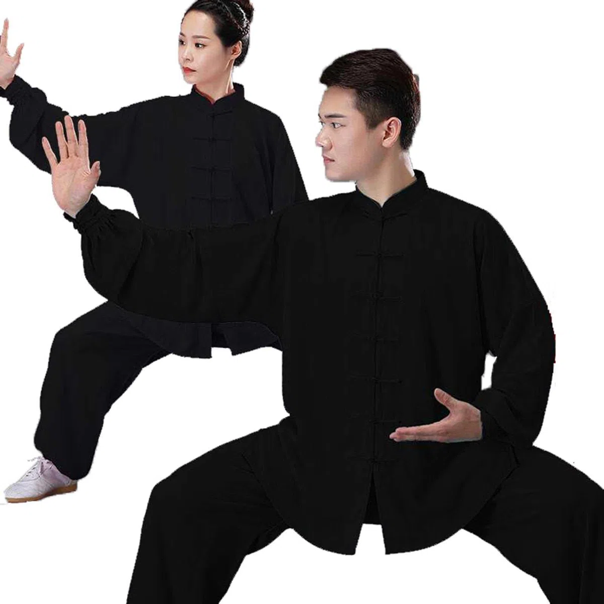 Kung Fu Tai Chi - Abbigliamento per uomo e donna, a maniche lunghe, per allenamento primaverile, colore: nero