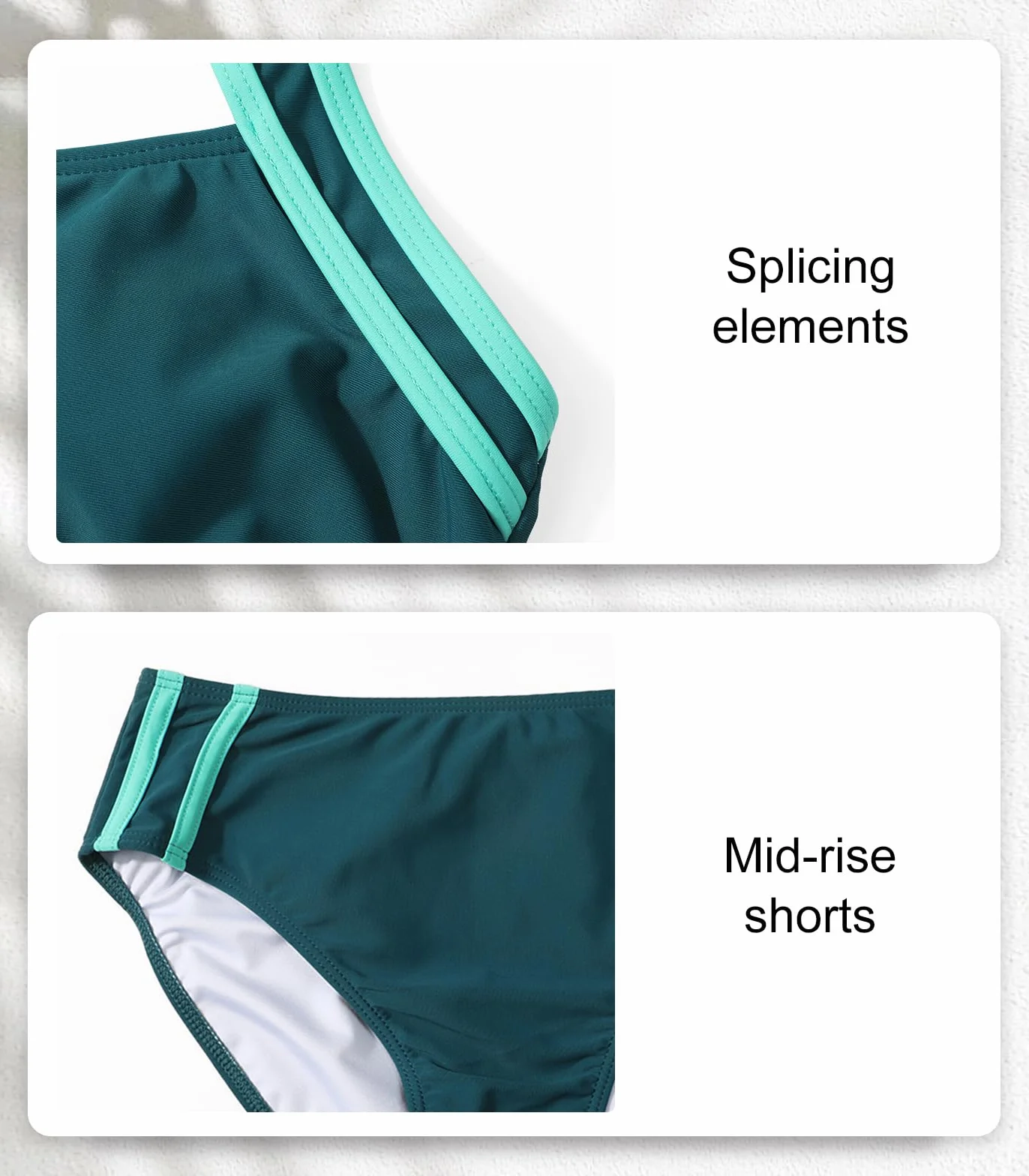 Adigaber Costume a Due Pezzi Donna Vita Media Monocolore Donna a Due Pezzi Bikini Abbigliamento da Spiaggia Imbottito Sportivo