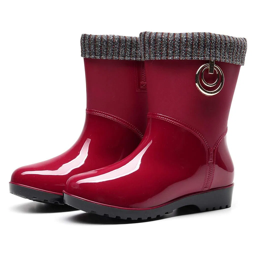 Stivali in Gomma Donna per Pioggia Tronchetti Donna Altezza Stivaletti con Robusta Suola Antiscivolo Stivaletti Pioggia Antivento Impermeabili Chelsea Boots Chelsea Impermeabili