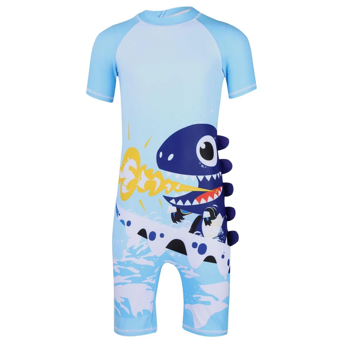 A2Z 4 Kids Costume da bagno intero per ragazzi e ragazze, a maniche corte, ad asciugatura rapida, motivo dinosauro, squalo, per bambini, piscina, spiaggia, giochi d'acqua, abbigliamento per le vacanze