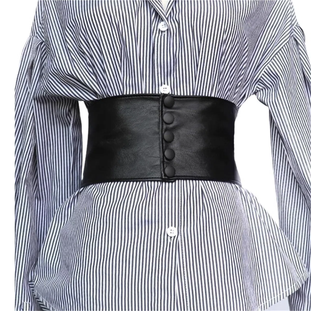Fascia da Smoking in Raso Regolabile Pista da Donna Fasce Elastiche in Pelle Nera Abito Femminile Corsetti Cintura Cinture Decorazione Cintura Larga for Accessori da Donna(86-93cm)