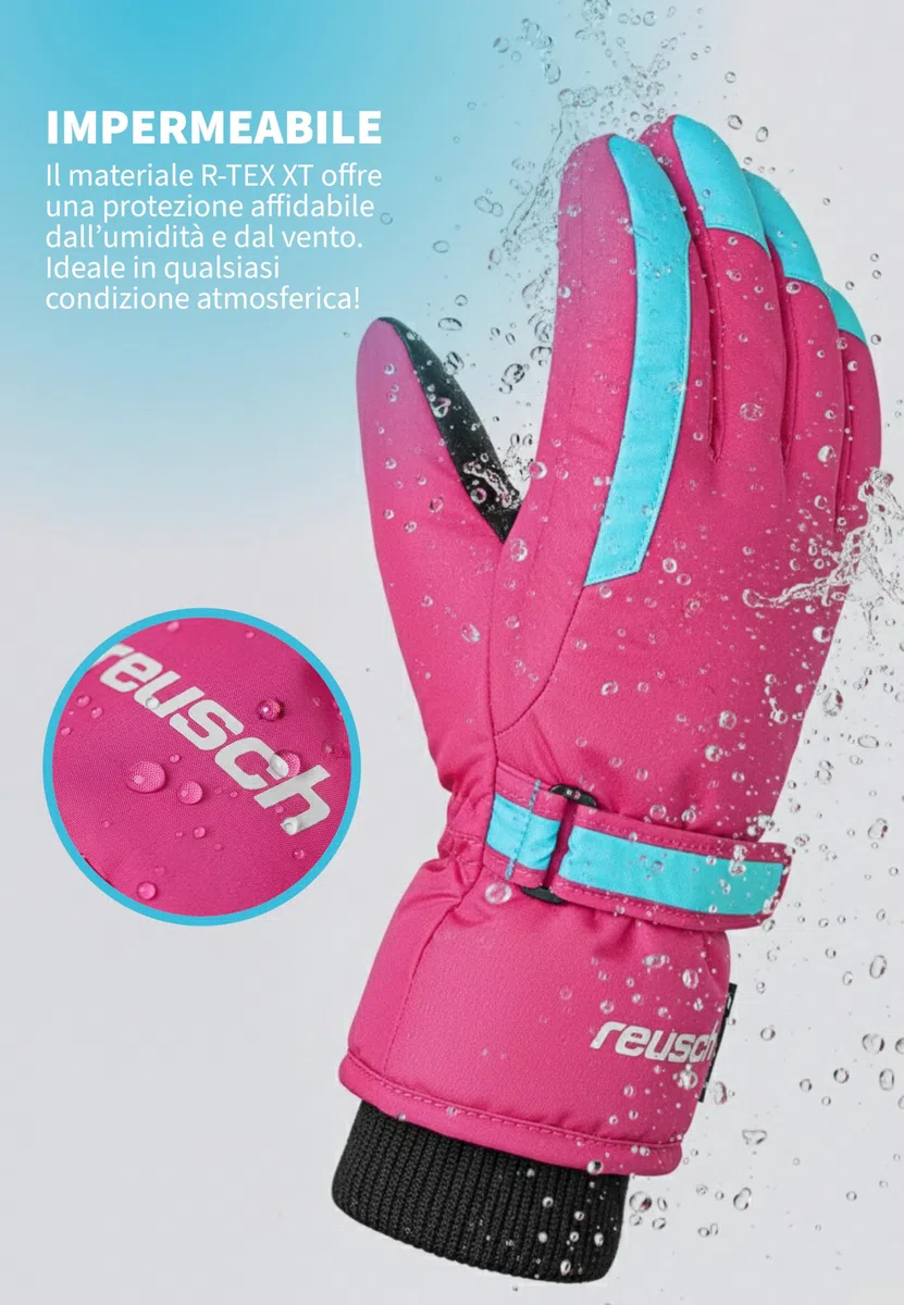 Reusch Guanti invernali per bambini Chad R-TEX XT – impermeabili e antivento, con calda fodera in pile e polsini in pile – guanti da sci per l'uso quotidiano, la scuola e le attività all'aperto