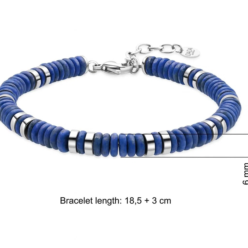 Dada Gioielli - Bracciale Uomo Pietre Naturali Scegli la Pietra che ti Rappresenta - Idea Regalo Compleanno Misura Regolabile 18,5+3 cm
