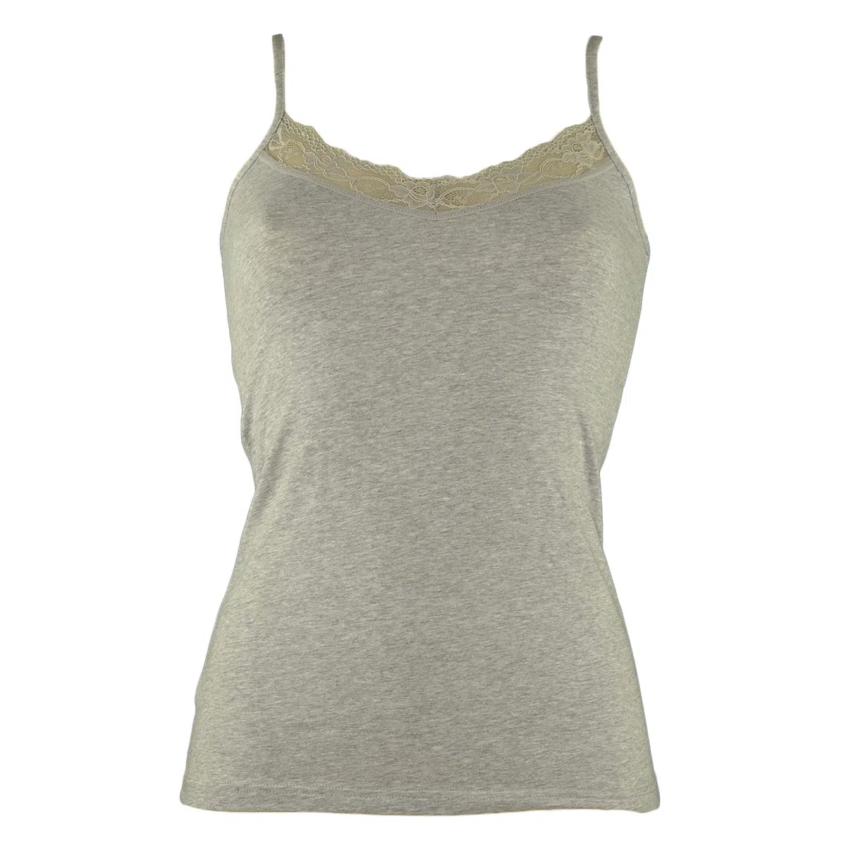 3/6 Paia di Top Canotta Donna a Spalla Stretta ed Inserto in Pizzo in Cotone Elasticizzato Modello GD135.