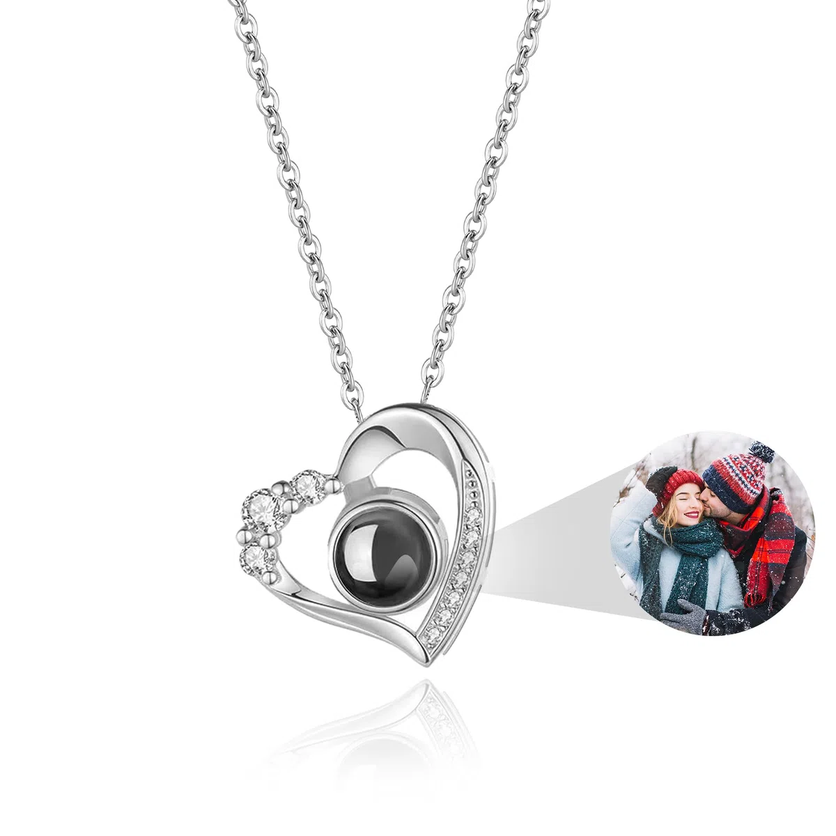 Easycosy Collana Personalizzata con Foto, Collana con Foto Proiettata, Collane Donna Personalizzate, Ciondolo a Cuore Personalizzato per Mamma Amica, Lei, Idee Regalo 2026