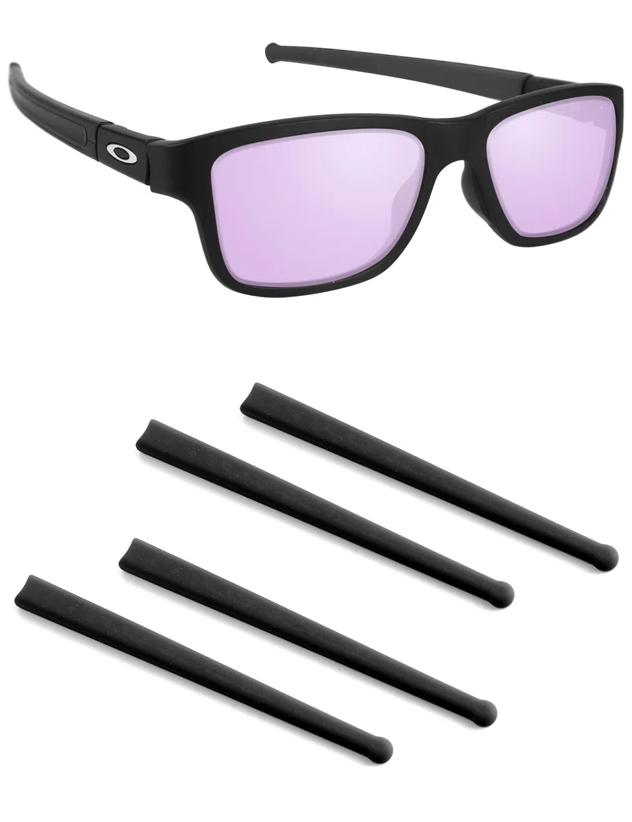 2 paia di calzini per occhiali da sole in morbido silicone per Oakley Marshal MNP OX8091, antiscivolo, comodi da indossare, kit di ricambio, colore nero