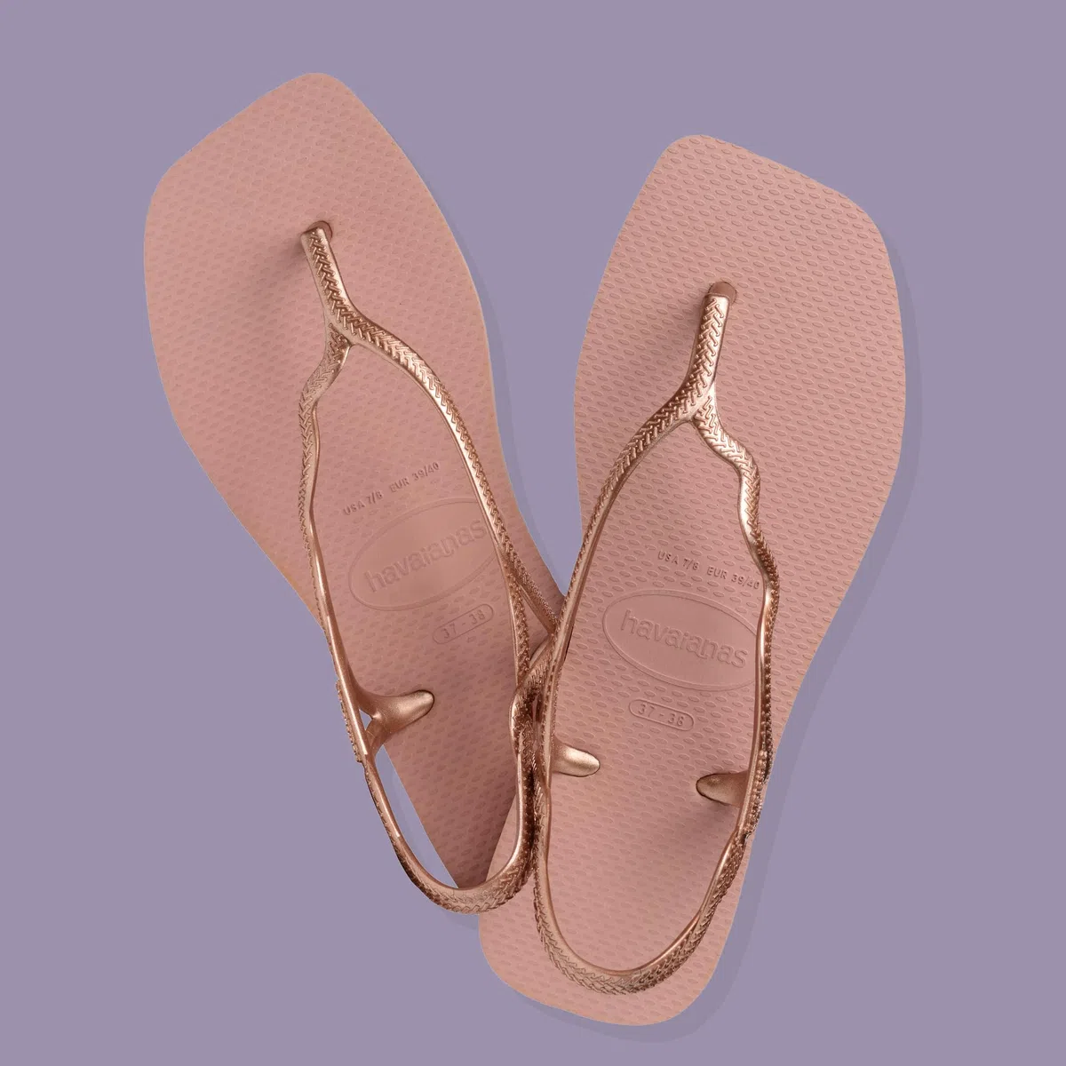 Havaianas - Soleil, Sandali A T Da Donna Eleganti, Resistenti E Confortevoli, Chiusura Posteriore, Cinghie Ondulate E Suola Con Bordi Squadrati