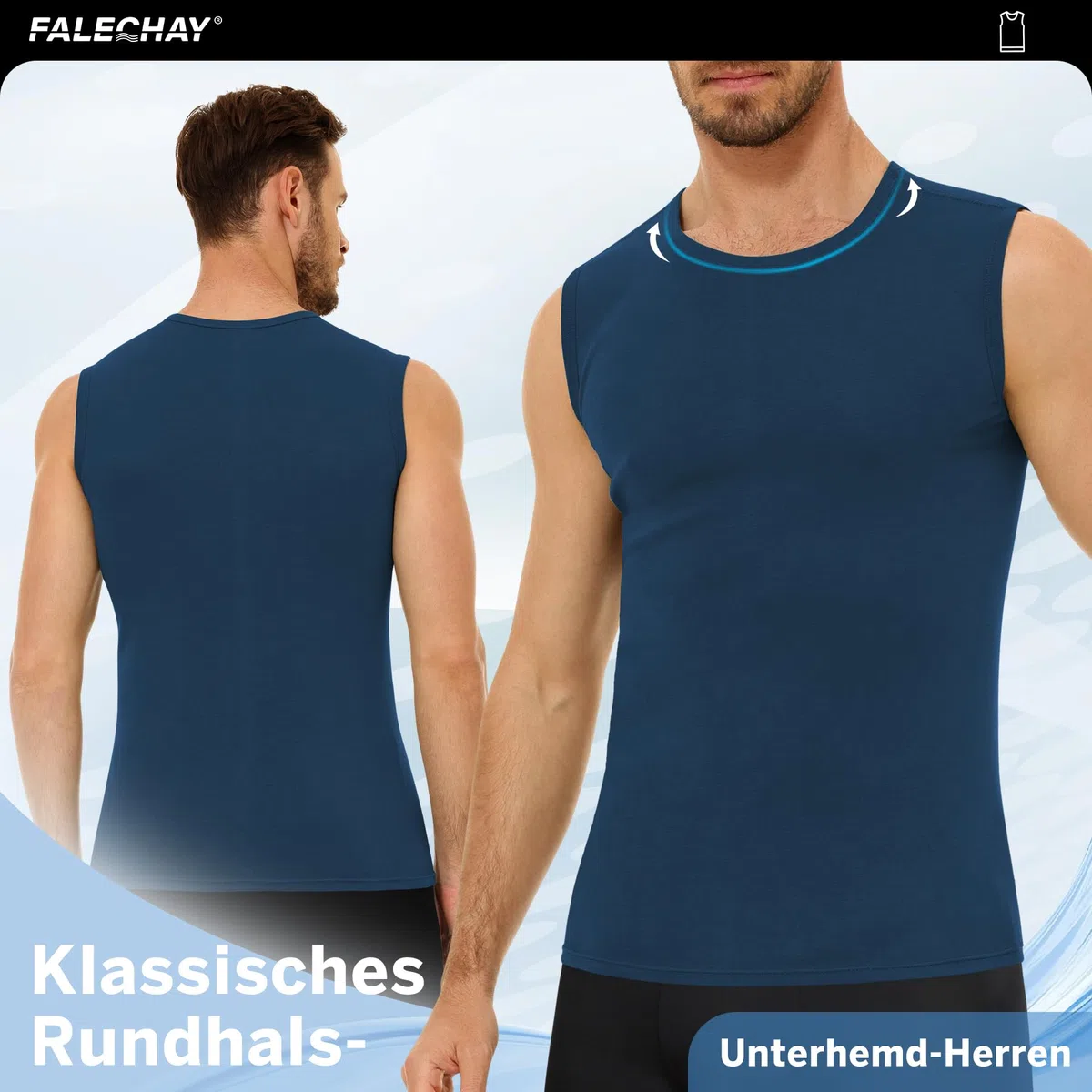 Falechay Pacco da 3 Canottiera Uomo 100% Cotone Canotta