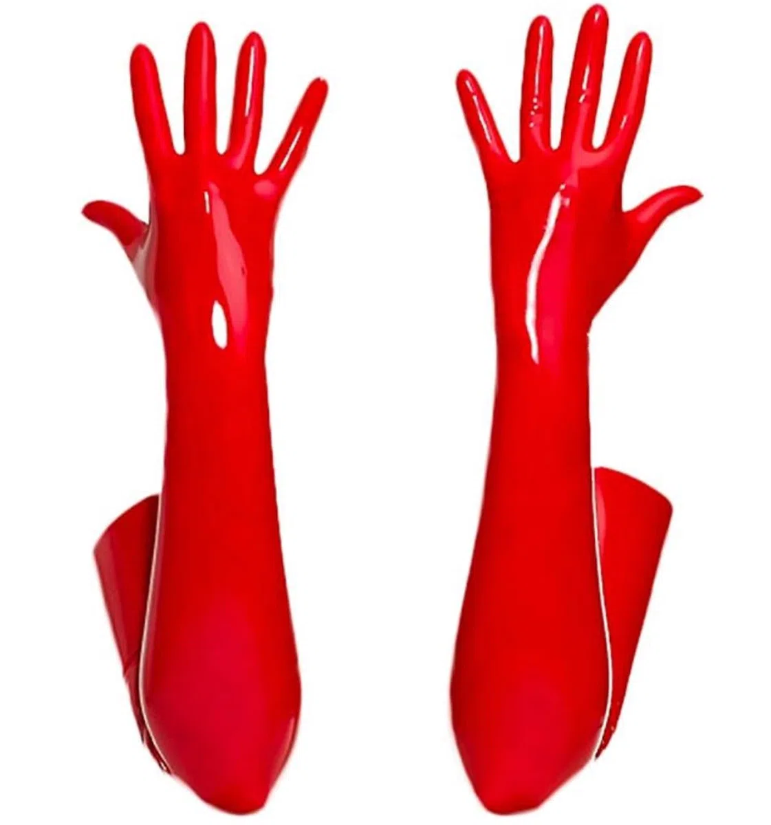 FEOYA Tuta corta da donna, sexy, per feste, senza spalline, in similpelle, effetto bagnato, in lattice, guanti lunghi in lattice
