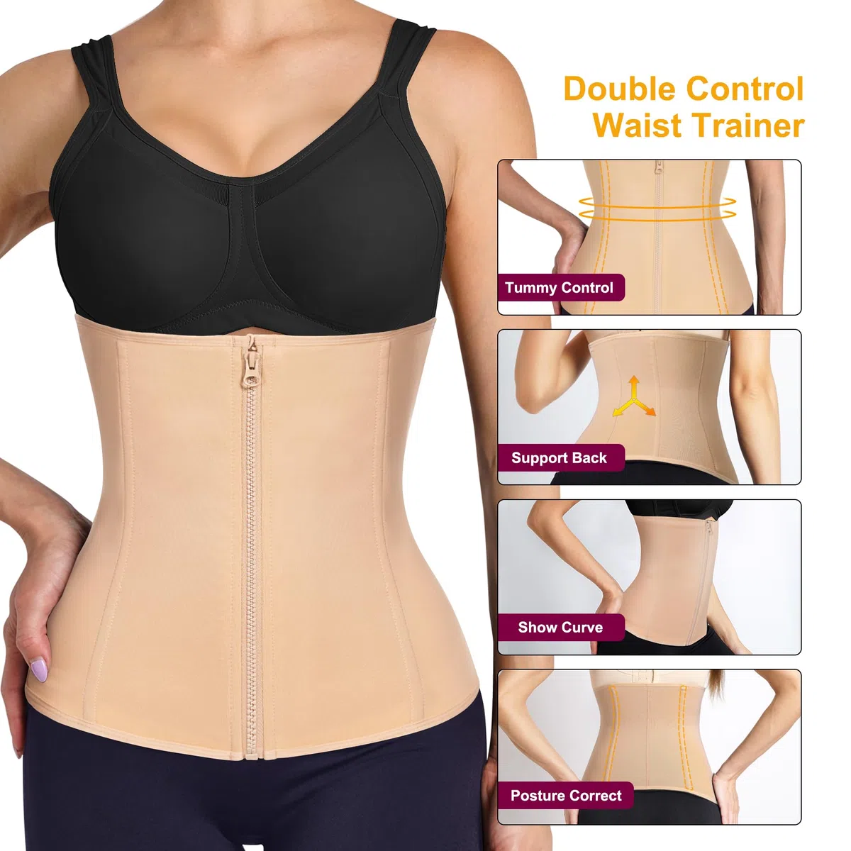 KUMAYES Donna Body Contenitivo Modellante Dimagrante Corsetto Stringivita Vita Intimo Fascia Post Parto Shapewear Snellente