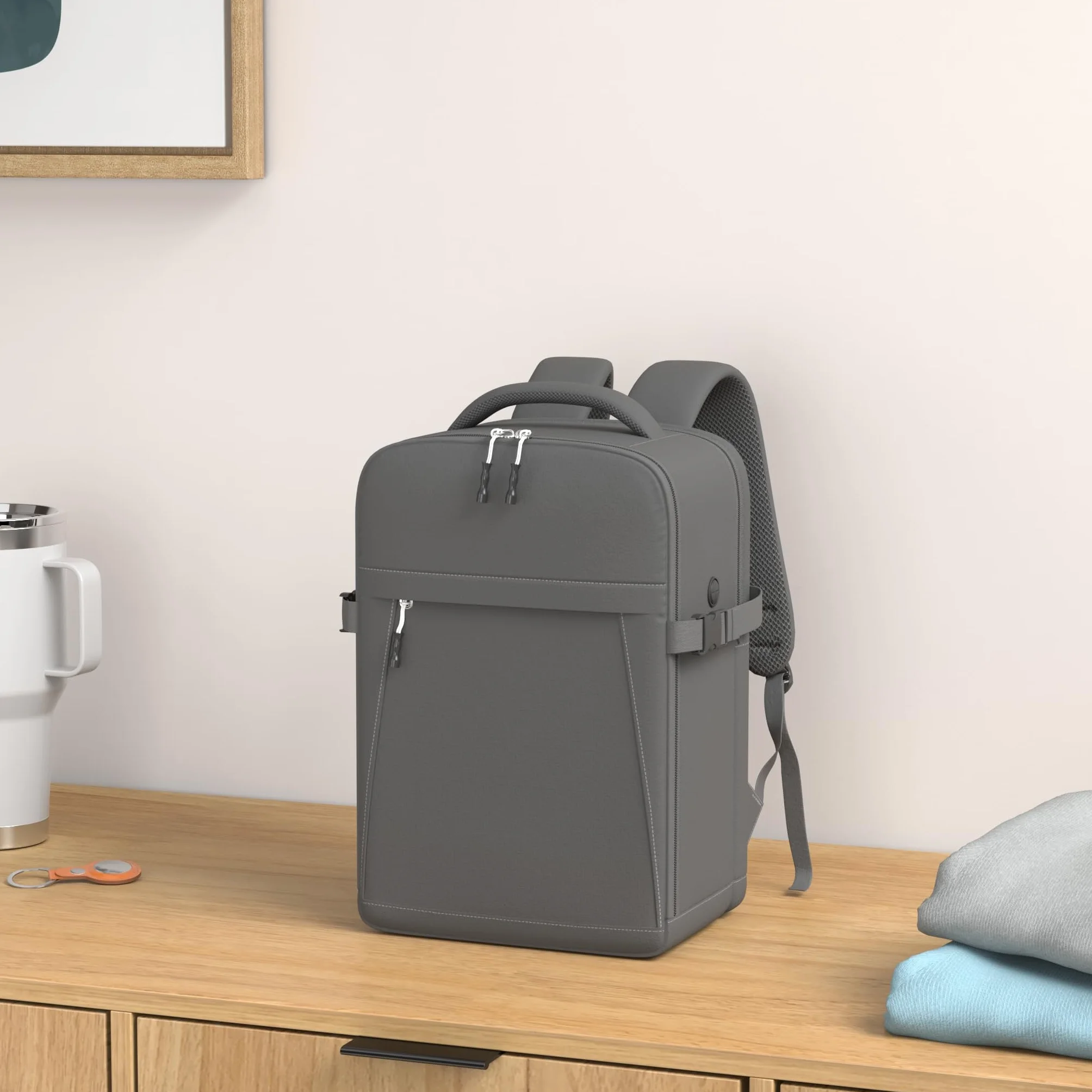 Xkdoai Zaino 40x30x20 per Ryanair Bagaglio a Mano 40x30x20 Zaino da Viaggio Aereo Bagaglio a Mano Borse da Cabina Zaini per PC Portatili 14 Pollici con Borsa per Bottiglie