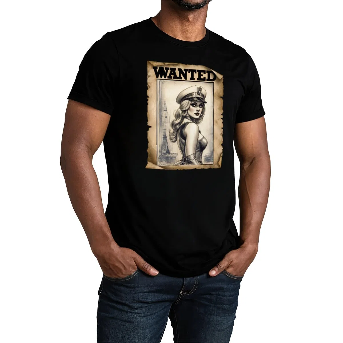 Magmatic - Maglietta, per Uomo Unisex, Collezione Pin-Up T-Shirt Nera Premium 100% Cotone, Vintage, Glamour, Sexy, Pin Up Girl, Moda, retrò, Glamour, Fumetti, Supereroi