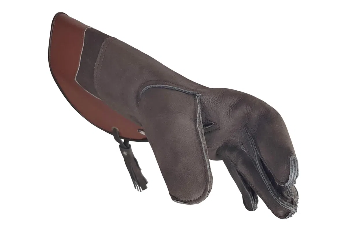 VlaMiTex J54 Guanti da Falconiere per Falchi e Falconi in Pelle Marrone