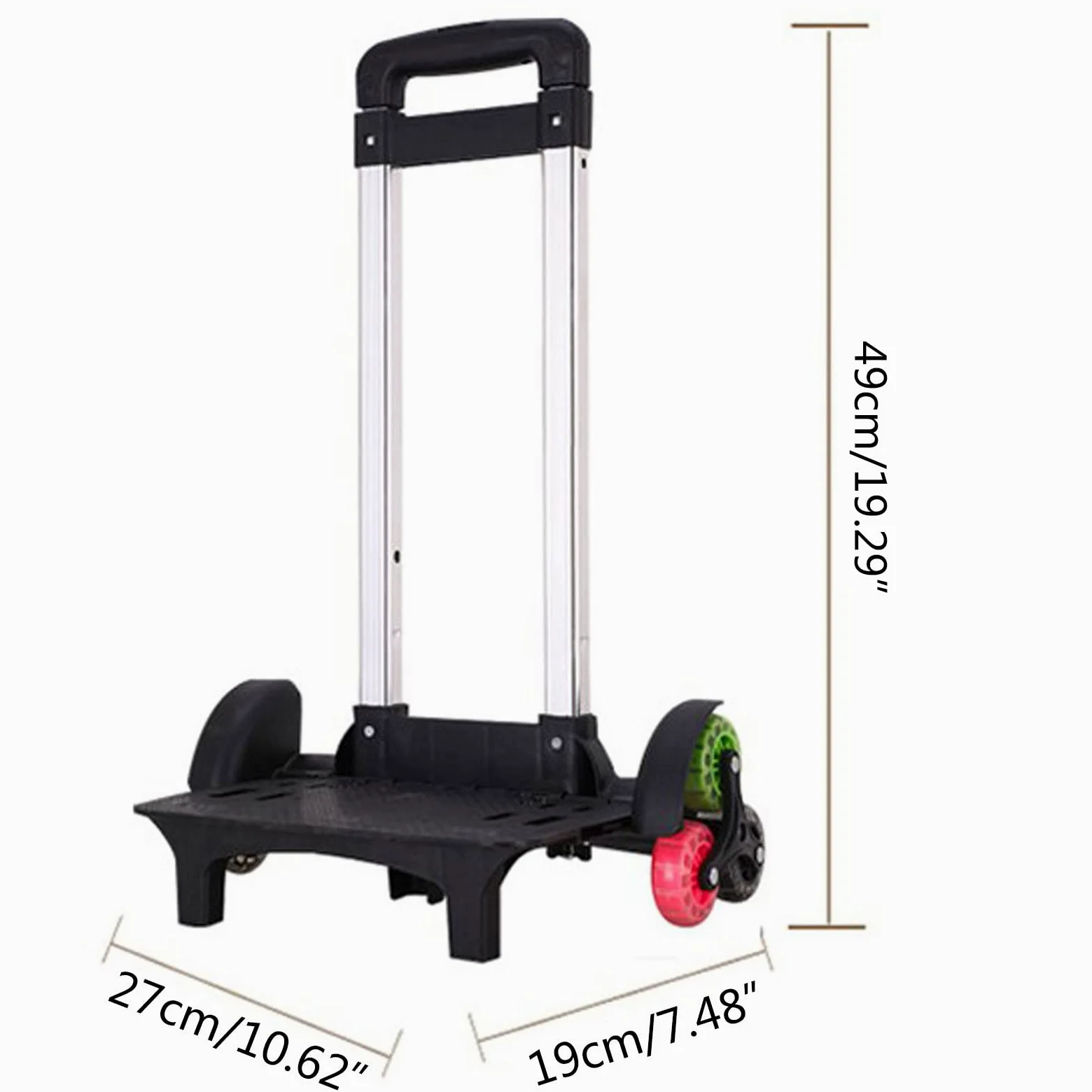 Carrello pieghevole a 6 ruote Zaino Trolley in lega di alluminio Bagagli per studenti a mano da viaggio, Blu