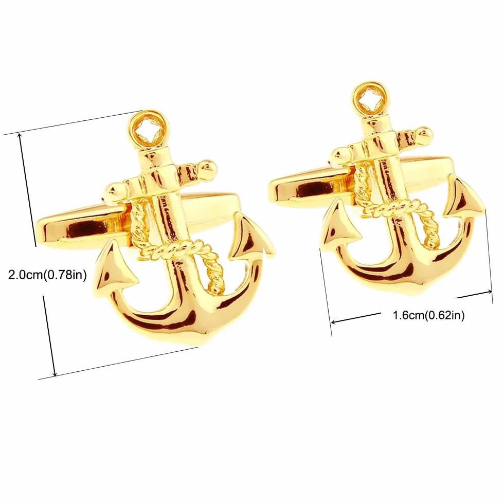 Honey Bear Anchor Sailor gemelli per camicia da uomo, in acciaio INOX, nave barca a vela,regalo di nozze affari