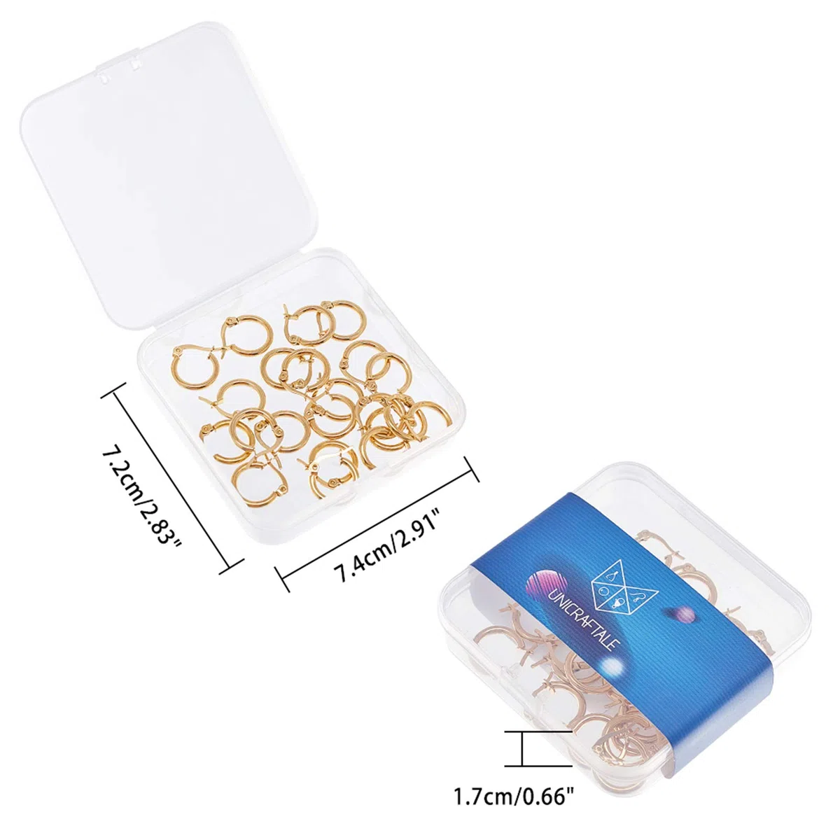 UNICRAFTALE Orecchini A Cerchio Dorati Ipoallergenici In Acciaio Inossidabile Con Perno Da Set Earwires Componenti