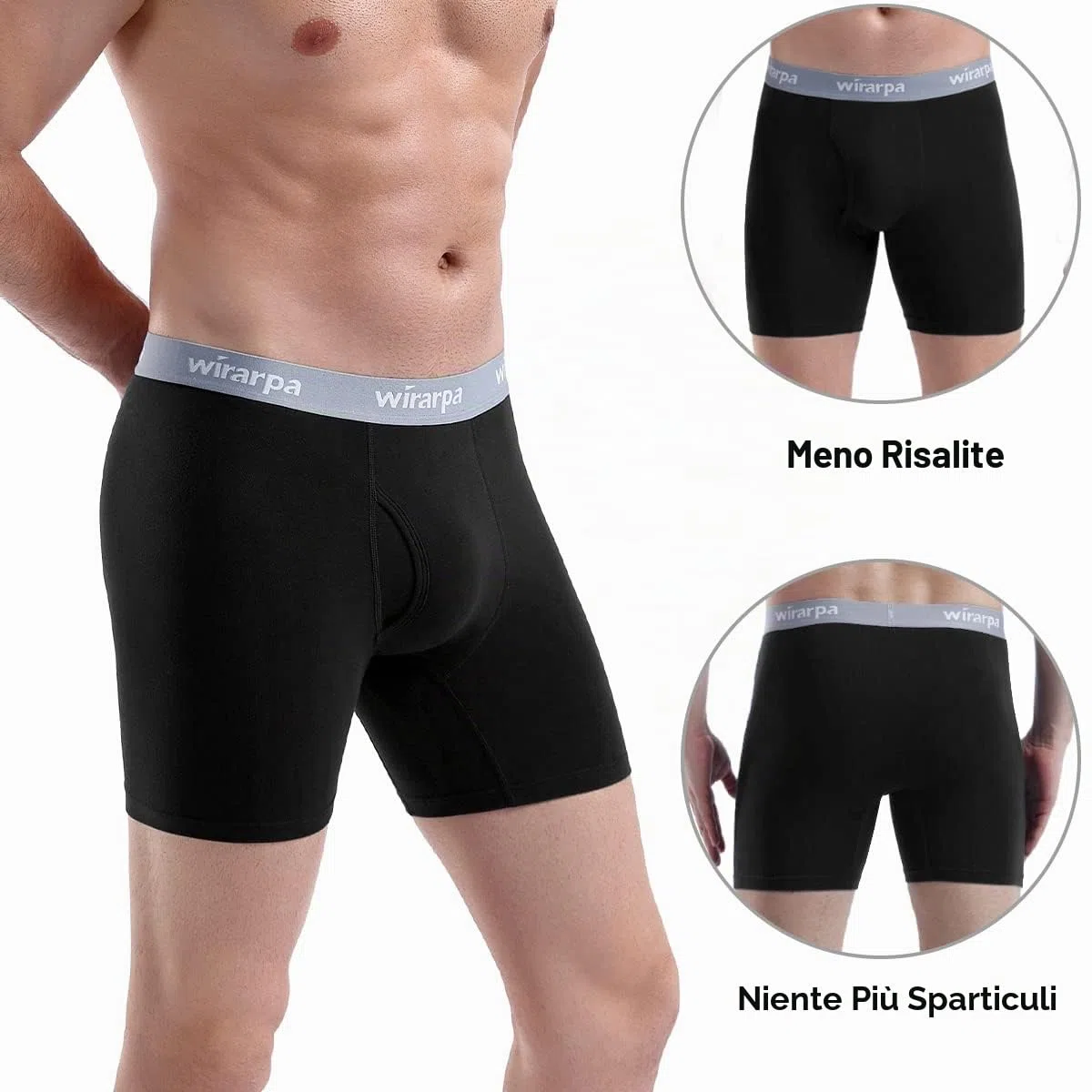 wirarpa Boxer Uomo Cotone Elasticizzato Mutande Uomo Intimo Maschile Senza Etichetta con Vola Aperta Pacco da 4