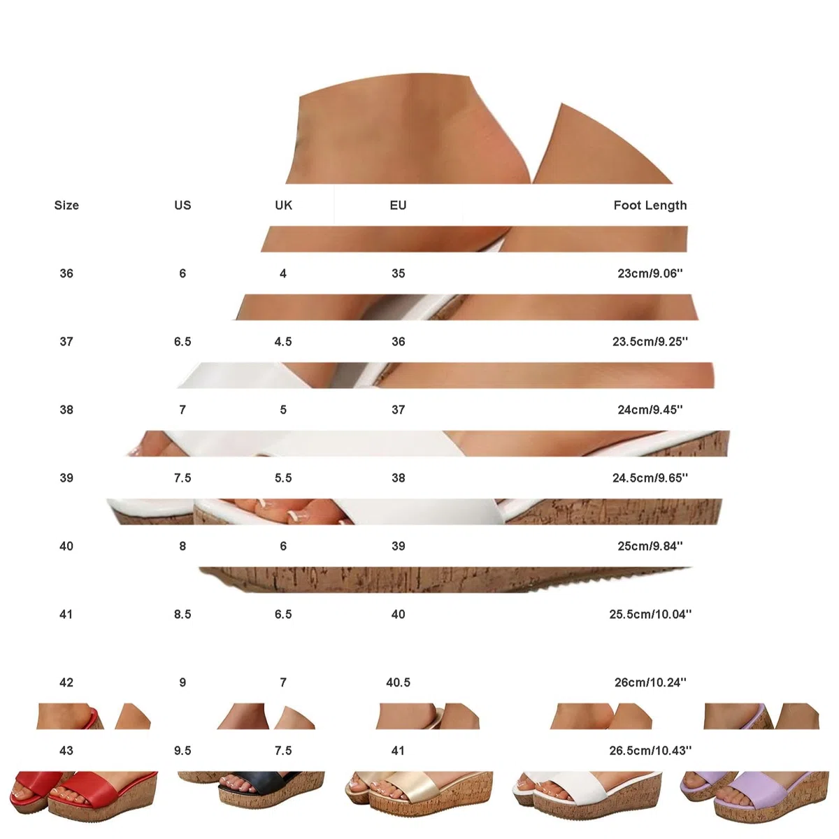 Ciabatte con Zeppa Donna Estive, Sandali Sabot con Plateau Effetto Sughero, Ciabattine Eleganti e Leggere da Passeggio, Fascia Morbida Comode e Antiscivolo