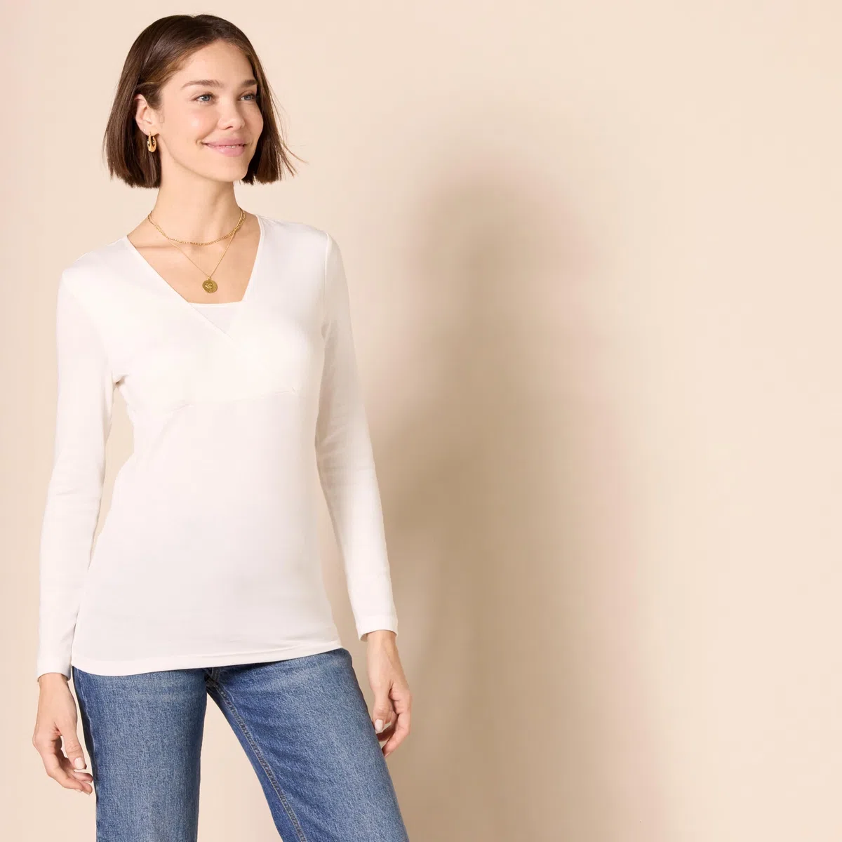 Amazon Essentials Donna Top Premaman con Scollo a V per L'Allattamento