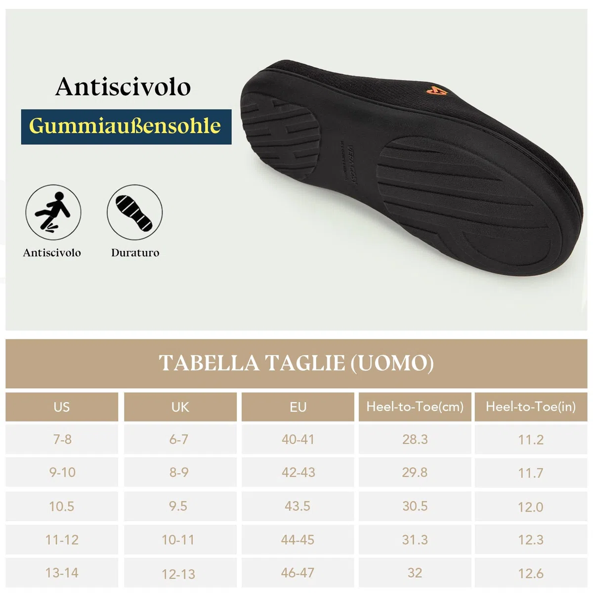 VeraCosy Bicolore Pantofole da Uomo in Memory Foam