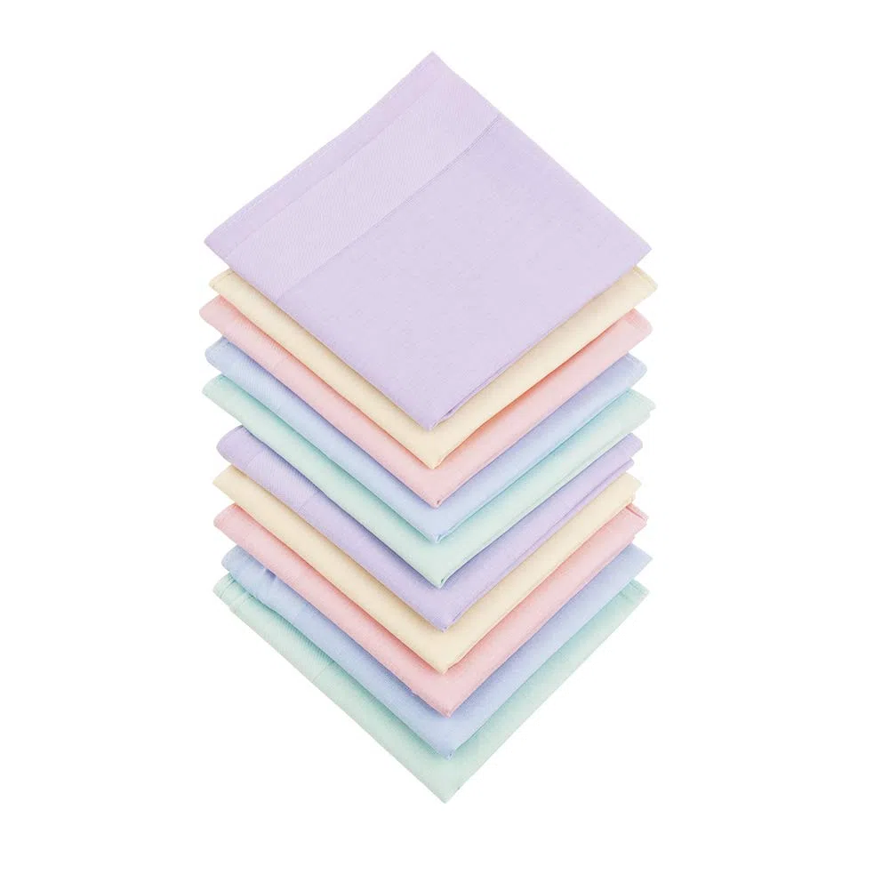 HOULIFE Fazzoletti da donna in 100% cotone 60S morbido tinta unita caramelle colore fazzoletti per festa di nozze 5/10 pezzi 16x16/40x40cm