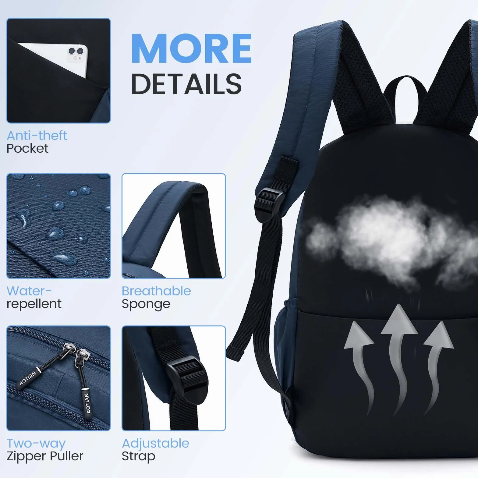 Bagaglio a Mano 40x15x30 per Wizzair Zaino da Viaggio Aereo 18L Piccolo Borsa da Cabina per Voli Zaino Borsa Zainetto Impermeabile per Scuola Trekking Lavoro