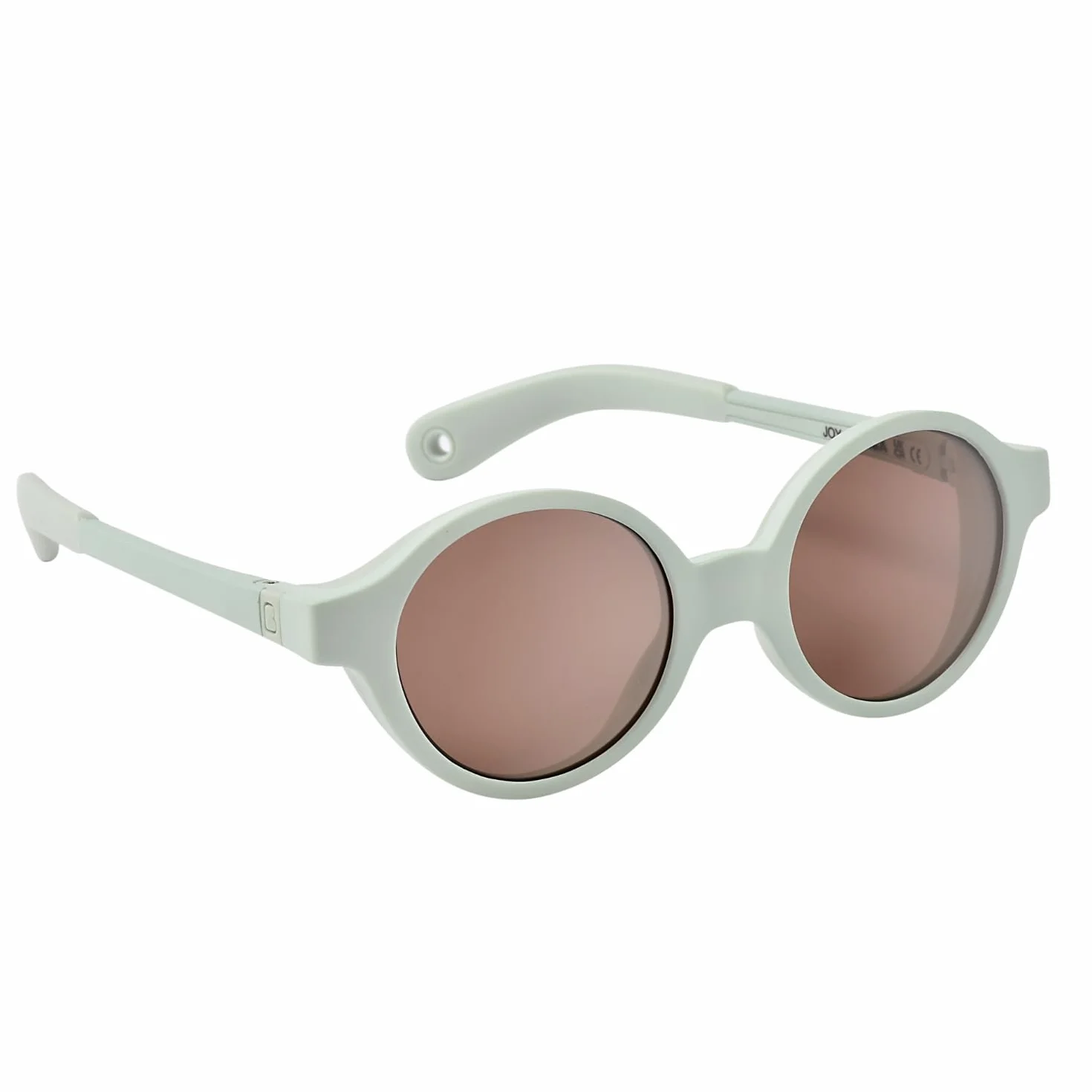 BÉABA Occhiali da Sole Bambino 9-24 Mesi – Protezione 100% UV Categoria 3, Schermo Laterale, Comfort Ottimale, Astine Regolabili 360°, Adattabili alla Vista – Collezione Joy Verde Grigio