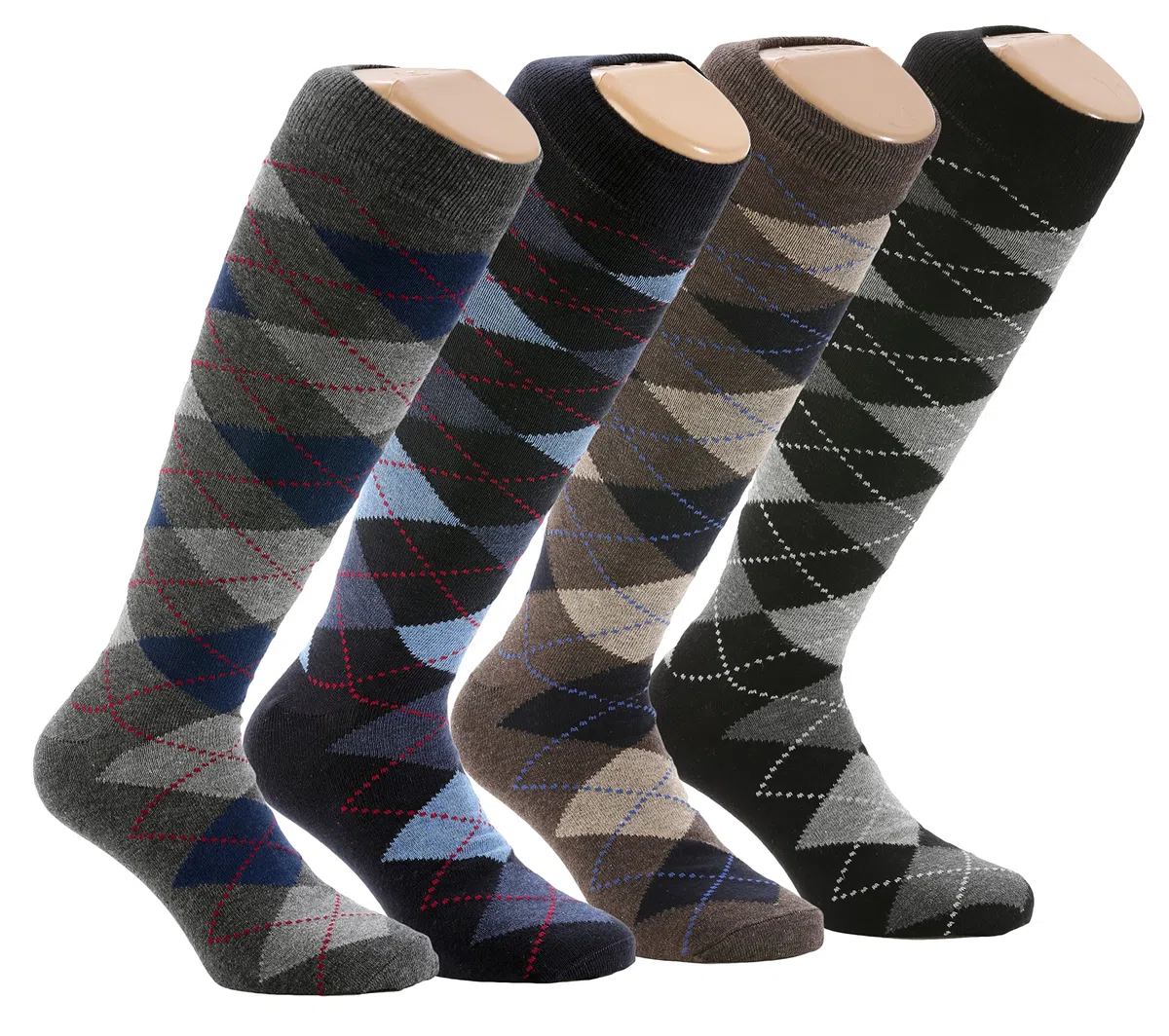 Easy8 Calze da Uomo Lunghe in Caldo Cotone, 6 PAIA, Calzini Uomo Lunghi, Colorati, Fantasia, Calzini Eleganti, Caldi, Invernali, Alti, Calzettoni