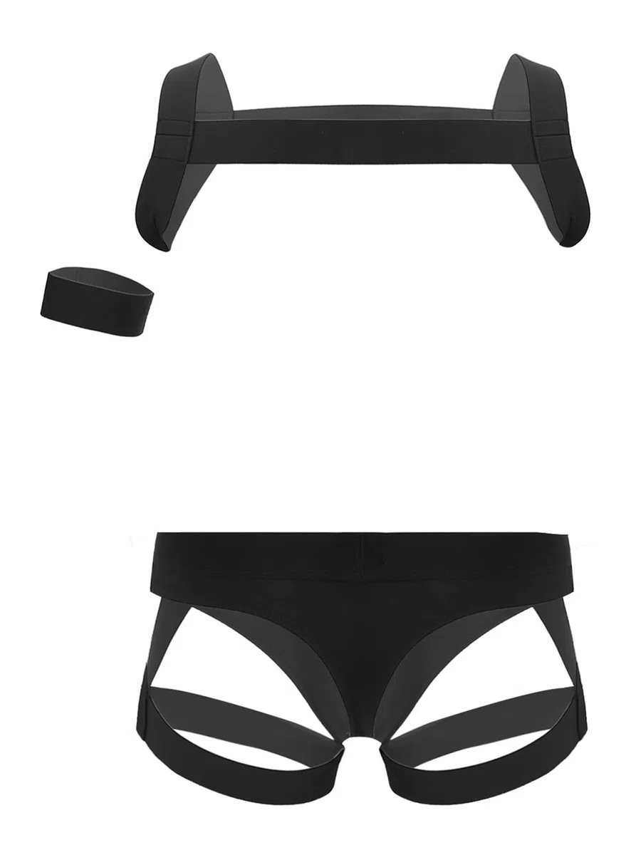 CHICTRY Body Chest Harness Uomo Cintura Elasticizzata Imbracatura Pettorale Cinghia Jockstrap Giarrettiera Slip Muscoloso Banda di Spalla Biancheria Intima Discoteca