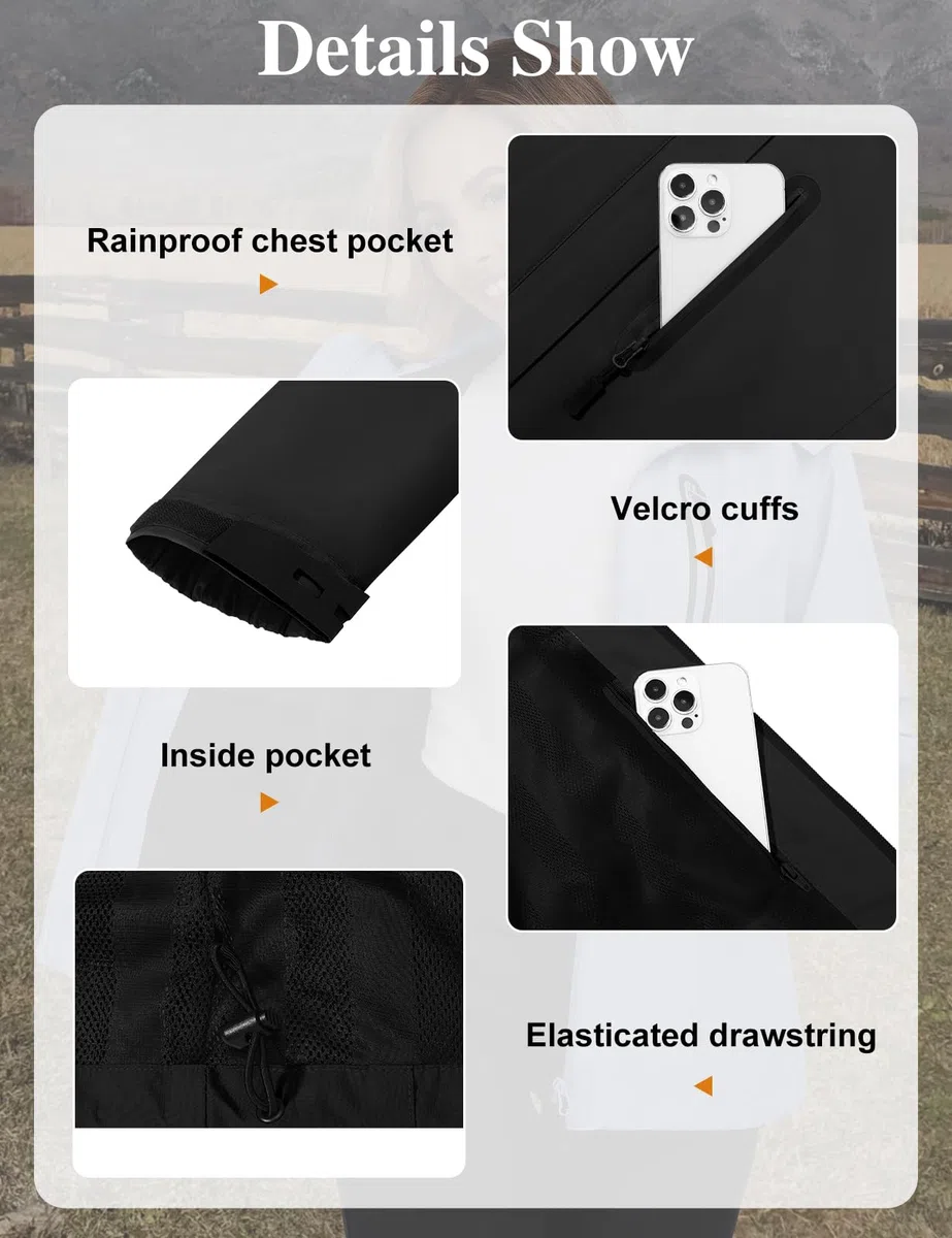 UMIPUBO Donna Giacca Impermeabile Antipioggia Softshell Giubbino Antivento Sportiva Traspirante Leggero Trekking Cappuccio Autunnale Trench Giacchetto